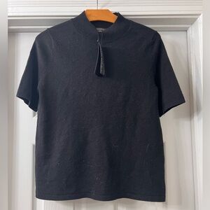 NWT Banana Republic Black Cashmere Short Sleeve Sweater - Size Medium